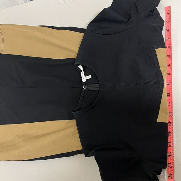 Derek Lam 10 Crosby Dress Womens Size 8 Black Cream Colorblock Cotton Poplin - Picture 10 of 13